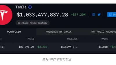 테슬라 비트코인 보유액 10억달러 돌파