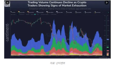 암호화폐 거래량 50% 이상 급감… “투자자 피로 누적”