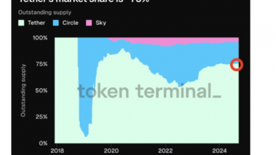 테더(USDT), 스테이블코인 시장 점유율 75%