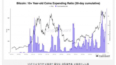 10년 이상 잠자던 비트코인 고래 활동, 사상 최고 수준