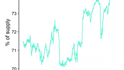 비유동적 비트코인 비율 74%로 사상 최고