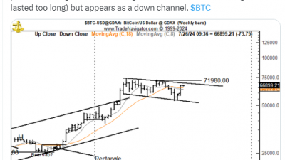 “비트코인 차트 패턴 상승 깃발 아닌 하락 채널”