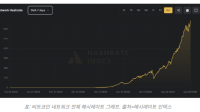 비트코인 가격 상승에 해시레이트 ‘역대 최고치’