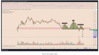 도그위프햇(WIF) 급락, 추가 하락 위험있다