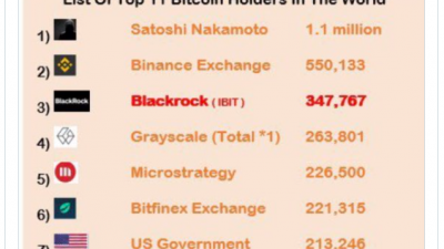 1 BTC 이상 보유한 주소 100만 개 돌파